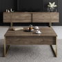 Hanah Home Mueble de TV Luxe - Nogal, Oro